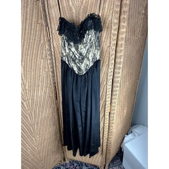 Lora Lee | Dresses | Vintage Loralee Dress Sz 56 Black Gold Lace Madonna  Festival Lace Party Dance | Poshmark